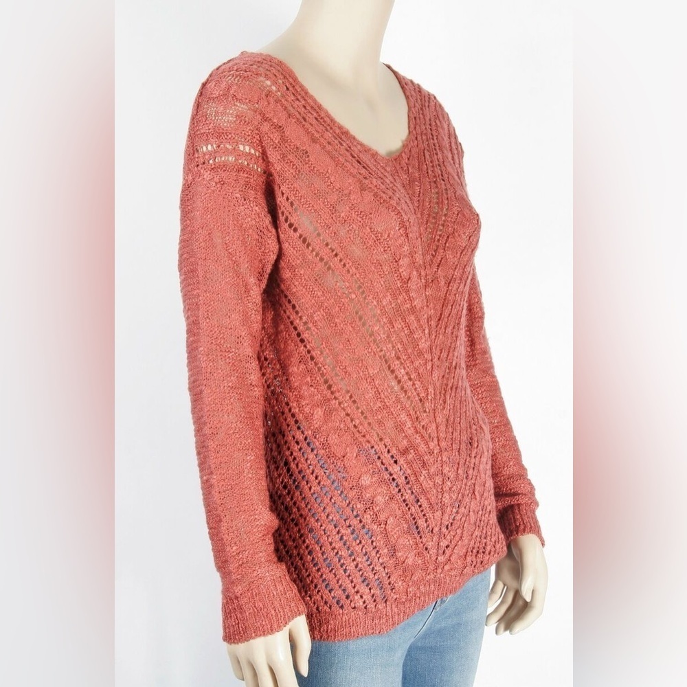 Women's Arizona Jeans Cable Knit Sweater - Rust
